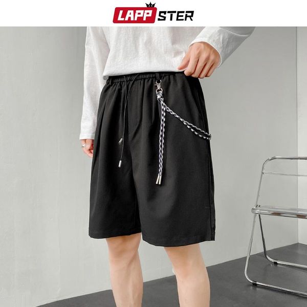 

men's shorts lappster men designer harajuku kpop basketball 2021 summer mens causal streetwear sweat man vintage running, White;black