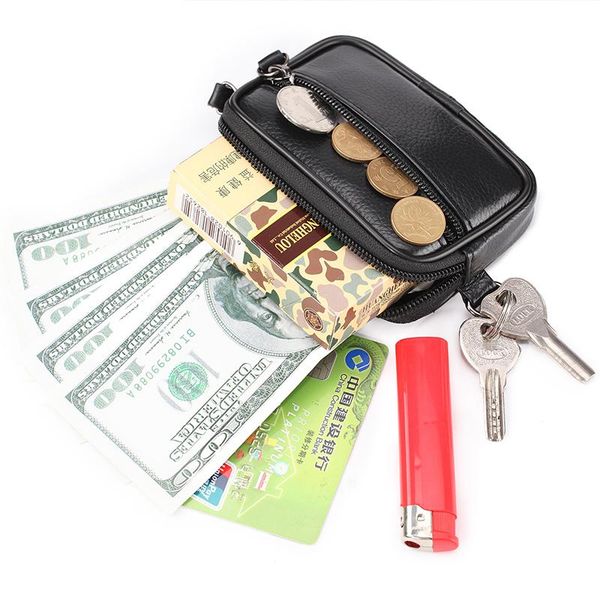 

genuine leather men's mini belt bags casual money purse cigarette cards coins keys case pouch male waist bum glasses bag cowhide