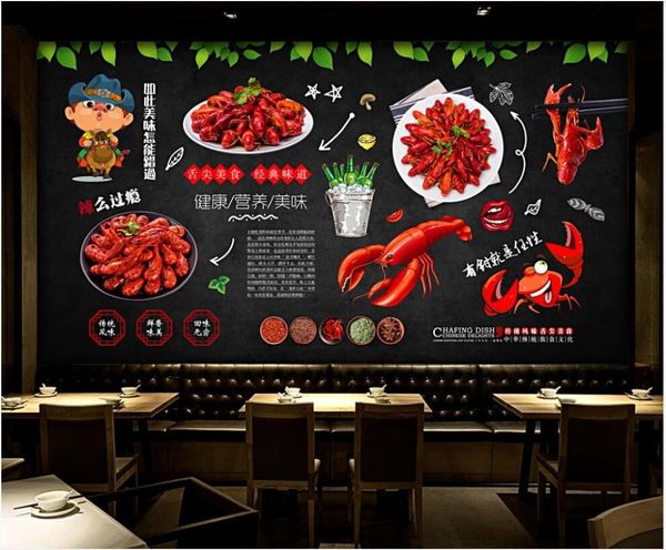 

wallpapers custom mural on the wall 3d paper spicy crayfish gourmet restaurant home decor po wallpaper in living room