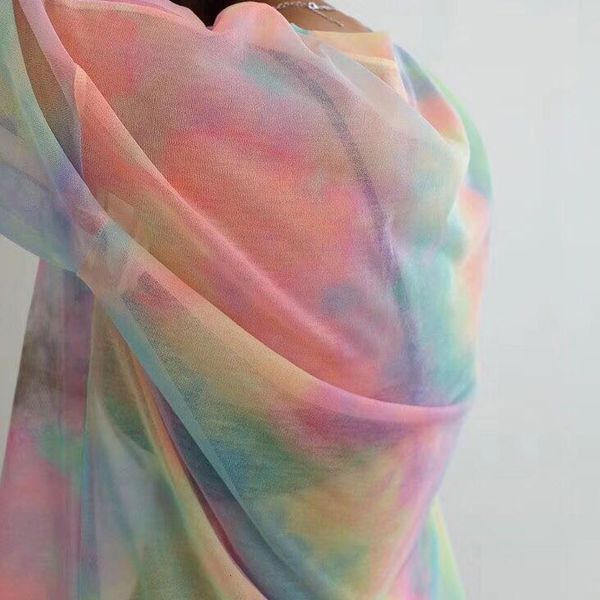 

women's t-shirt harajuku women thin t shirt summer fashion rainbow transparent beach sun tees loose pullover batwing sleeve o neck, White