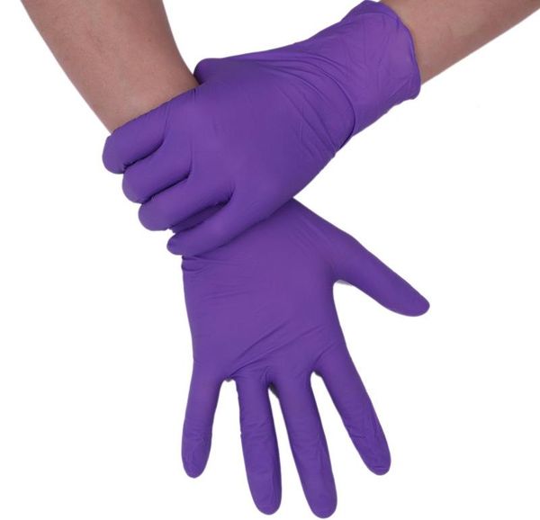 

50/100 pcs disposable purple latex gloves for dishwasher / kitchen work rubber garden universal left and right hand