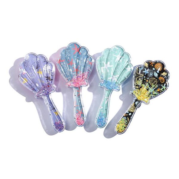 

hair brushes 1pc cartoon cute air bag comb shell hairbrush salon hairdressing straight curly women anti-static children, Silver