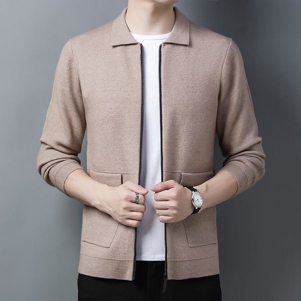 

2021 spring and autumn thin coat men's cardigan korean version wear fashion personalized casual sweater, Black