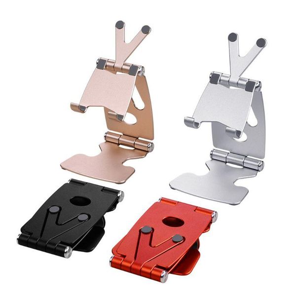 

foldable aluminum alloy phone holder adjustable angle tablet stand mount metal support display bracket for smartphones cell mounts & holders