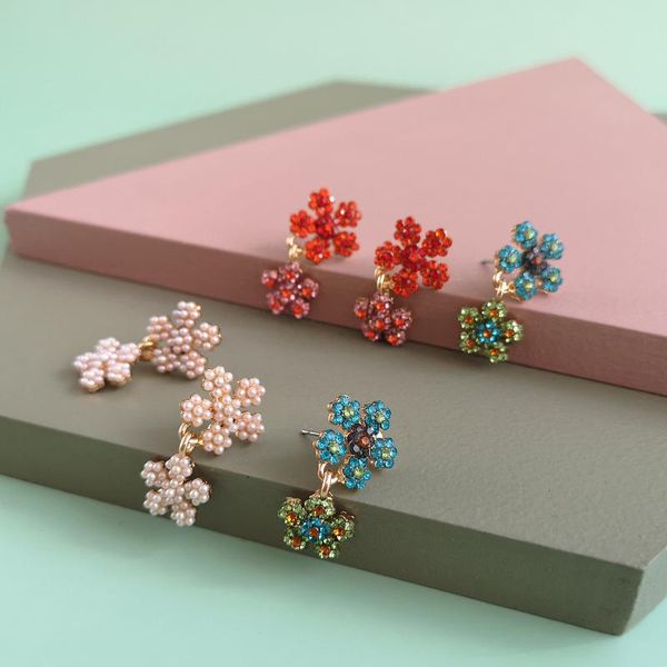 

dangle & chandelier fashion personality earrings women's retro flower alloy jewelry gifts for girls woman earring 2021 trend, Silver