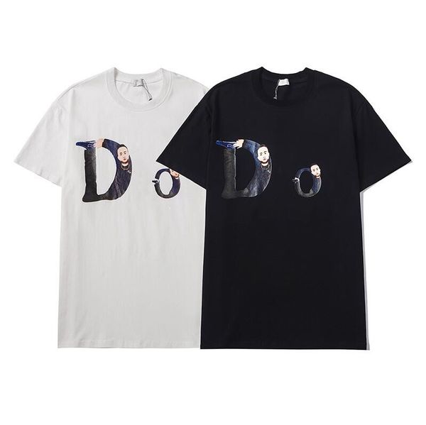 

summer mens designer t shirt casual man womens loose tees with letters embroidery short sleeves sell luxury s-2xl, White