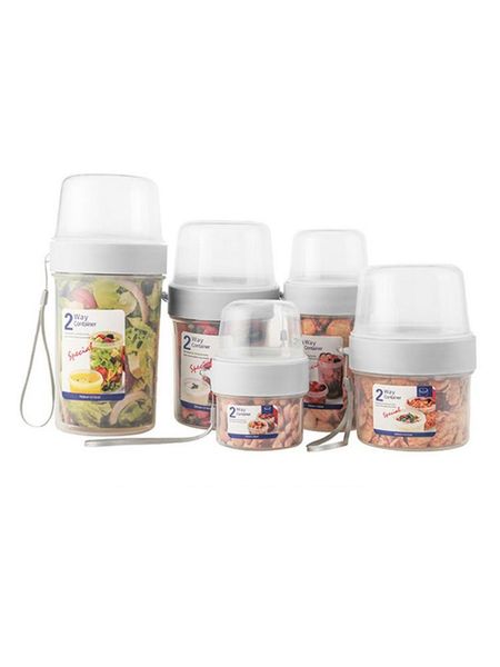 

storage bottles & jars 2 layer kitchen organizer food jar breakfast milk leak-proof cup type box silicone ring sealed tank