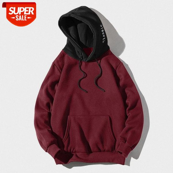 

european and american men's sweater hoodie autumn winter multicolor #l30r, Black