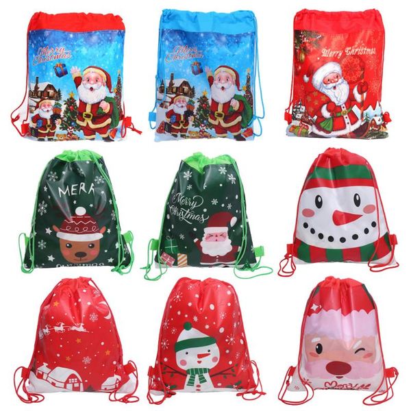 

gift wrap santa claus drawstring big backpack kids year banquet stockings gifts holders bag christmas candy storage