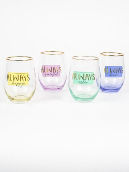 

glass set 390 ml - written water milk wine juice from turkey glasses