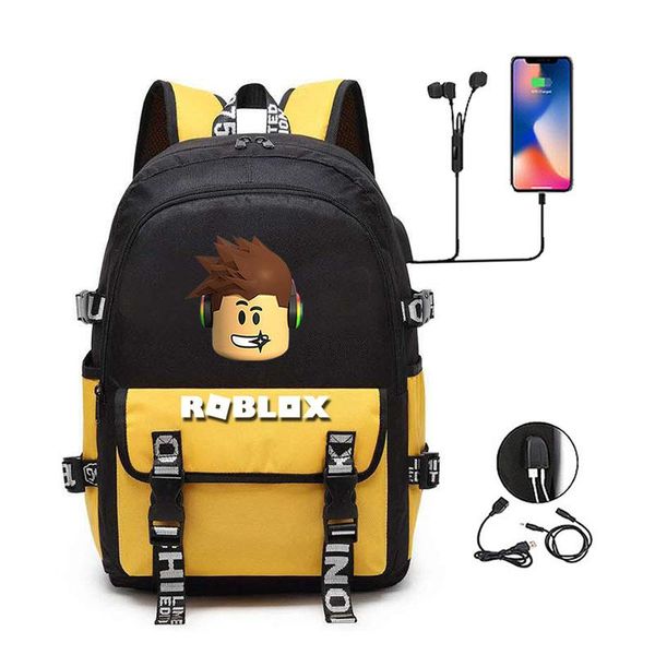 

fashion robloxings usb stitching backpack canvas lapbag charge women student ouedoor backpacks teenagers schoolbags school bags