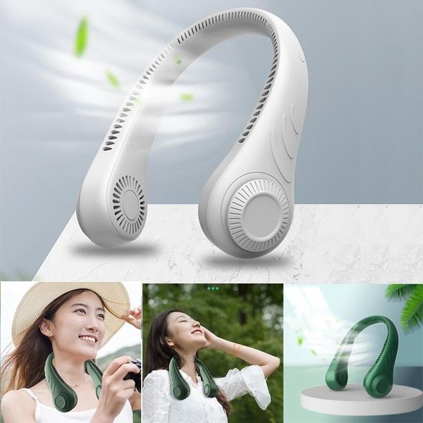 

electric fans fashion neck fan 4000mah mini bladeless usb rechargeable mute sports for home outdoor ventilador portatil abanicos