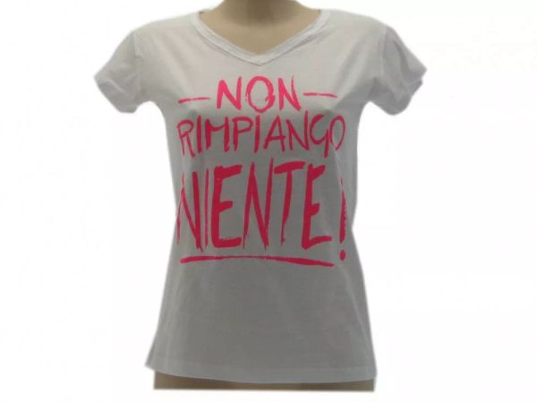 

t shirt solo parole donna basic non rimpiango niente, White;black