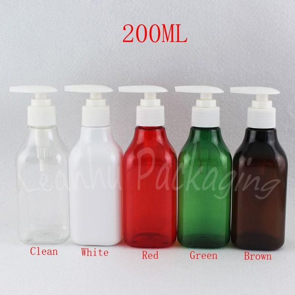 

storage bottles & jars 200ml square plastic bottle with lotion pump , 200cc shampoo / packaging empty cosmetic container ( 24 pc/lot )