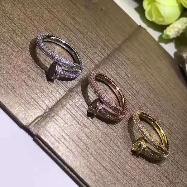 

selling jewelry popular luxury full diamond nail ring plated with rose gold, Black