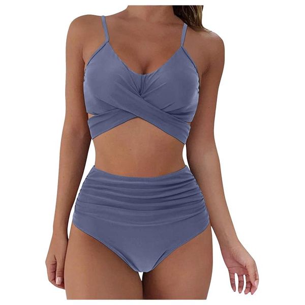 

selling product in 2021 women soild print bikini set push up bathing swimwear high waist swimsuit support wholesale a2 women's, White;black