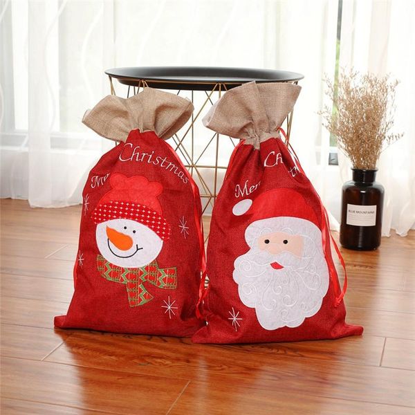 

christmas decorations gift bag candy bags santa claus burlap tote
