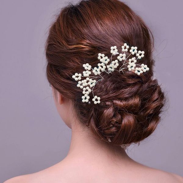 

vintage pearls wedding headpieces accessories flower church rhinestone with brooch hairpin clip bridal, Silver