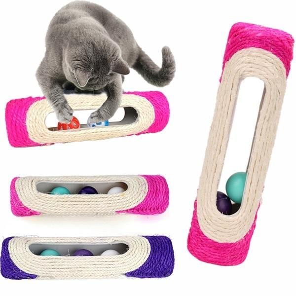 

cat toys pet products for toy kitten kitty rolling sisal scratching post with trapped ball training