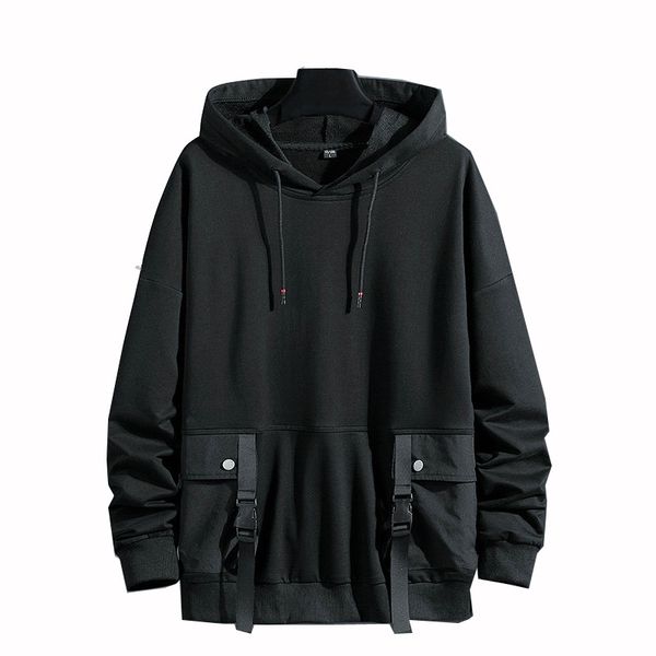 

men's hoodies & sweatshirts pullover men/women casual hooded black ribbons 2021 autumn streetwear hip hop harajuku male rpj5