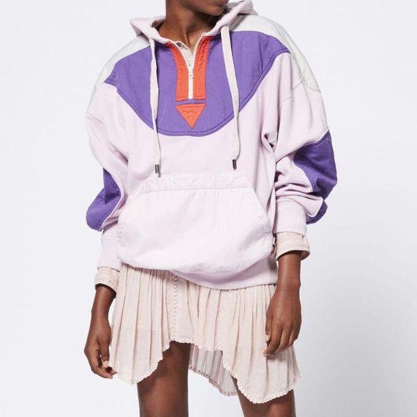

women's hoodies & sweatshirts color patchwork women hooded sweatshirt fashion lady long sleeve autumn and winter female pullover with p, Black
