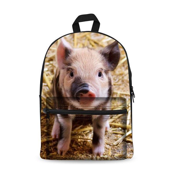 

backpack anyfocus canvas boy girl children's bag teenage middle school computer animal pig