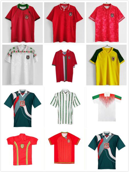 

1995 1996 1994 wales retro soccer jerseys 94 95 96 giggs hughes saunders rush boden speed classic uniforms football shirts, Black;yellow