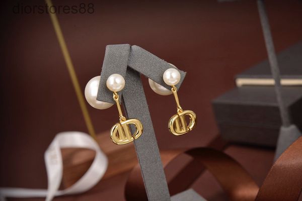

ring d family ab pearl letter pendant earrings, Silver