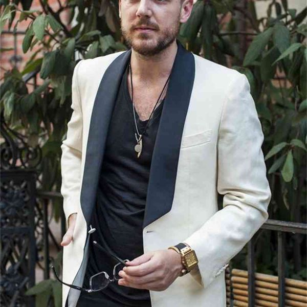 

men's suits & blazers arrival groomsmen one button groom tuxedos shawl black lapel men wedding man bridegroom 2 pieces (jacket + p, White;black