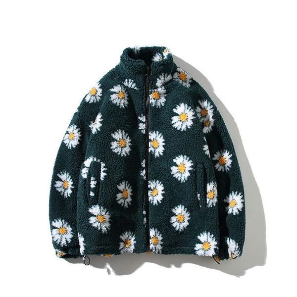 

Men's Down & Parkas Winter Man Lambs Wool Padded Coat Woman Small Daisy Thick Jacket Oversized Streetwear Korean Fashions Coats VRCS, Black