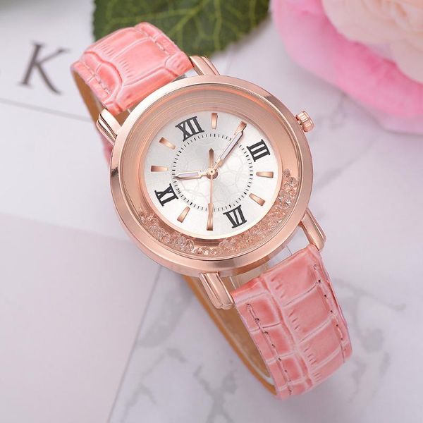 

wristwatches ladies watch rhinestone leather bracelet wristwatch women fashion watches alloy analog quartz relojes, Slivery;brown