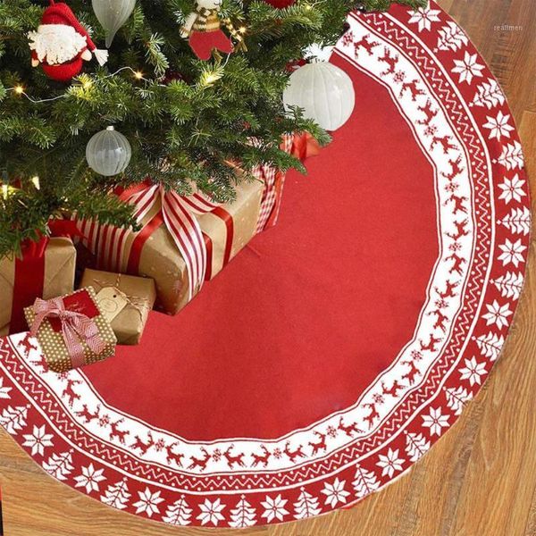 

christmas decorations 48-inch snowflake elk tree skirt merry blanket for outdoor decoration year navidad home decor