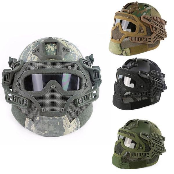 

cycling helmets tactical helmet full face protective mask goggles g4 system paintball for outdoor sports cs military