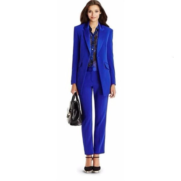 

women's suits & blazers autumn office lady blazer basic jacket elegant blue ladies royal pants suit two parts custom-made, White;black