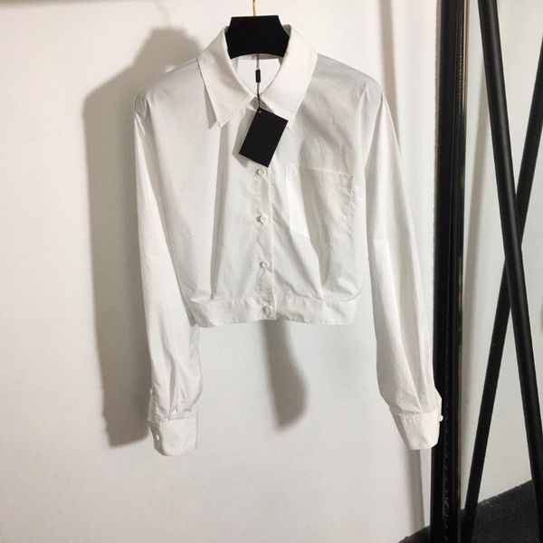 

luxury spring and autumn women hollow back open personalized long-sleeved shirt women's blouses & shirts, White