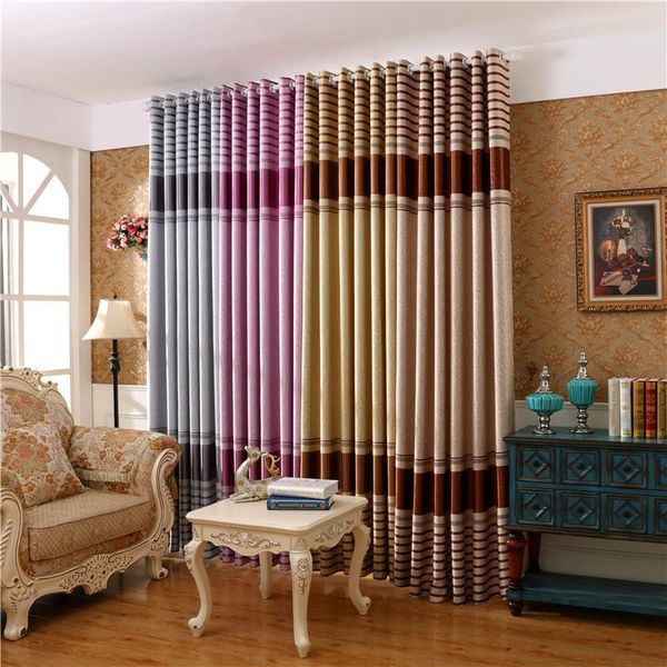 

colors strips horizontal blackout window curtains for living room kitchen decorative bedroom office curtain & drapes