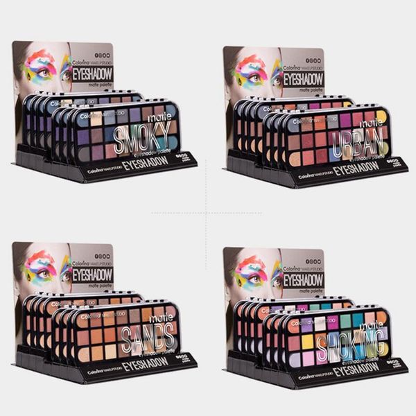 

colors eyeshadow pallete matte glitter palette of shadows make up with brush eye makeup1