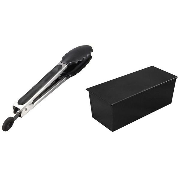 

storage bottles & jars silicone kitchen cooking salad tongs with 750g iron ptfe non-stick coating toast boxes