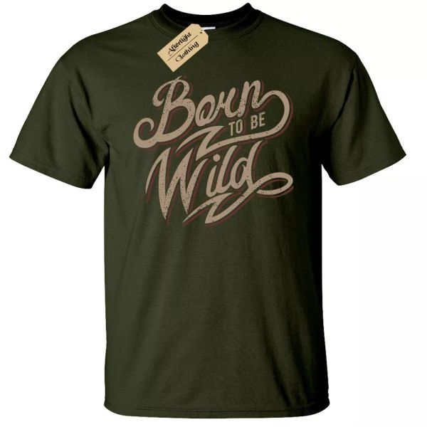 

born to be wild t-shirt man, White;black