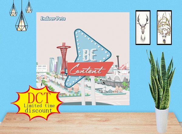 

indoor pets be content album poster music cover silk art print