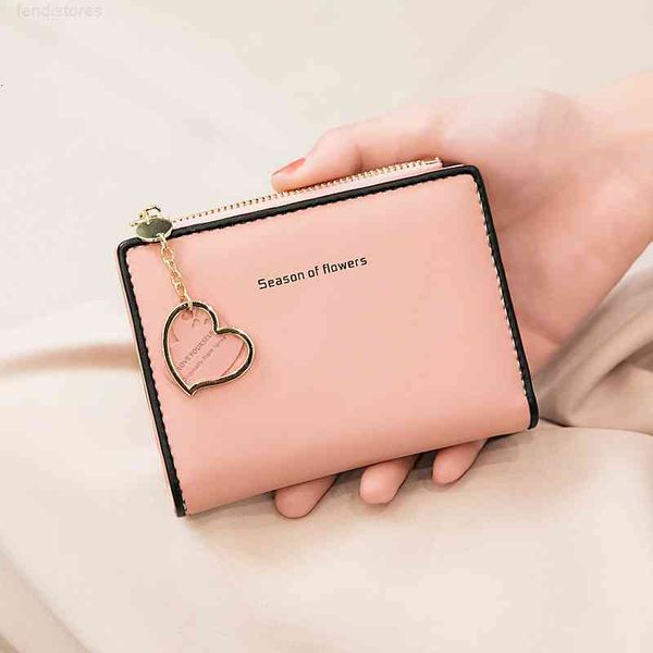 

wallet xiangyin leather ultra thin short female 2021 korean cute student simple card bag zero, Red;black