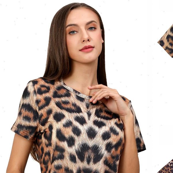 

leopard 3d printed funny costumes women t shirts cosplay christmas halloween party elegant casual fancy novelty tee, White