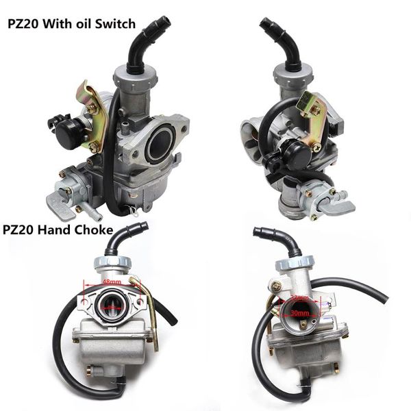 

motorcycle carburetor pz20 manual nozzle plug with oil switch for 50cc-125cc off-road vehicles fuel system