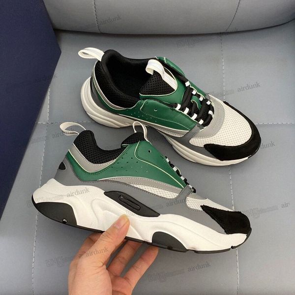 

2021 designer diors B22 Sneakers shoes White Leather Calfskin shoe Top Technical Knit Women Platform Multicolor Trainers Blue Grey technolog, Black