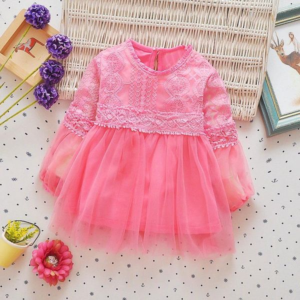 

girl's dresses autumn long sleeve lace mesh fairy baby party birthday girls kids children dresses, princess infants tutu dress vestido, Red;yellow