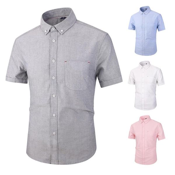 

men's casual shirts dress short sleeved shirt twill male slim fit for men social, White;black