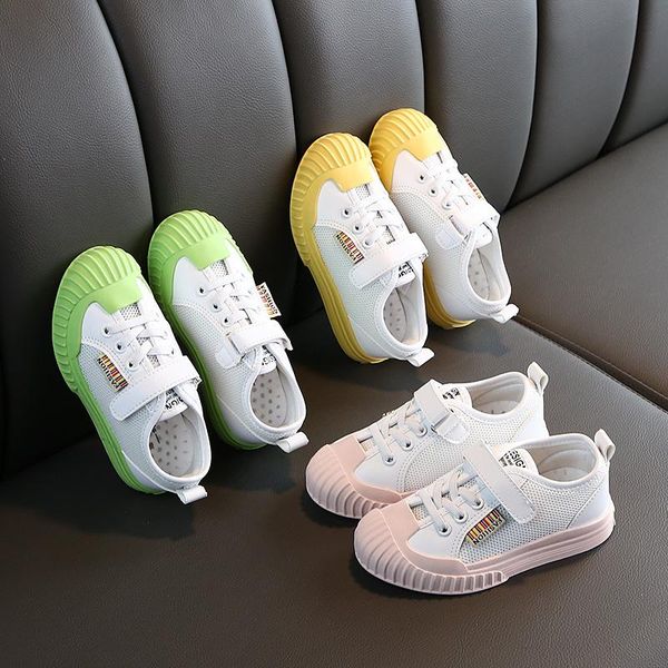 

sneakers kids shoes summer and autumn 2021 mesh for students small white boys girls casual non slip board, Black;red