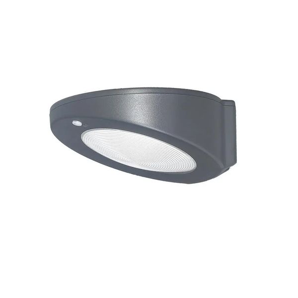 

solar powered led pir motion sensor wall light for outdoor garden yard lamp - black
