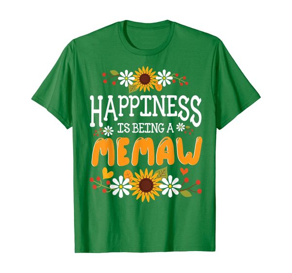 

happiness is being a memaw flower heart thanksgiving shirt, White;black