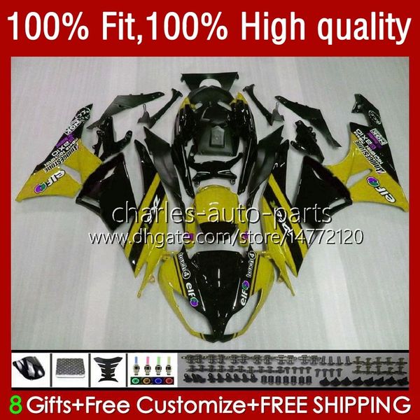 OEM для Kawasaki Ninja ZX 6R 600 CC 6 R 636 ZX636 2009-2012 13NO.138 ZX600C ZX600 ZX-6R 2009 2011 2011 2012 600CC ZX-636 ZX6R 09 10 11 12 Инъекционная обтекатель Желтый запас